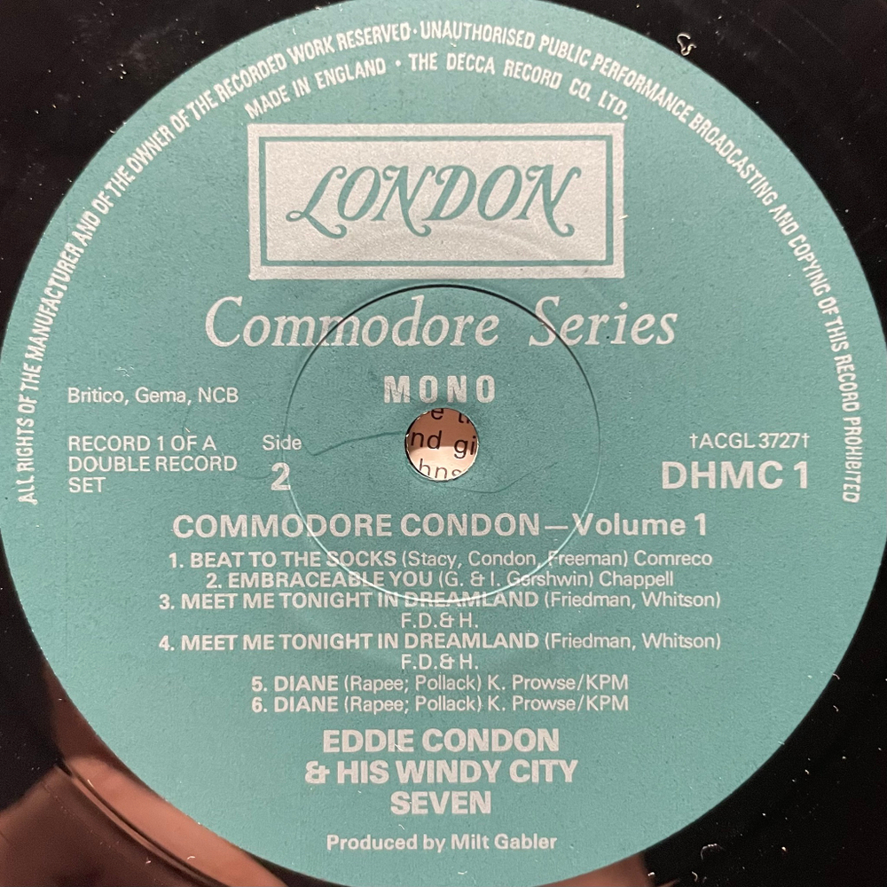 Eddie Condon And His Band ‎– Commodore Condon Vol. 1 2LP (Англия 1978г.)