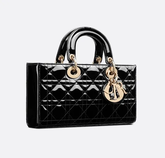 Сумка Dior Lady D-joy из лакированной кожи, черный