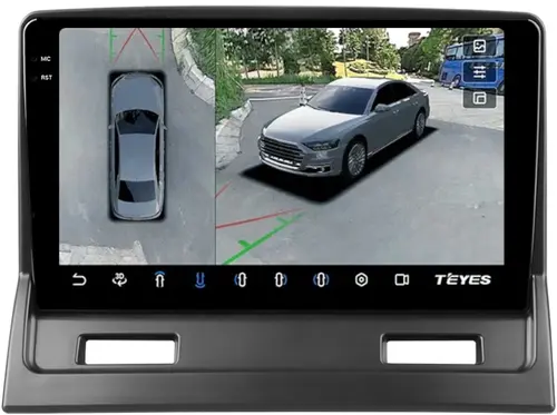 Магнитола для Mitsubishi Galant 9 2003-2012 - Teyes CC3-2K-360 монитор 9.5" 2K QLED на Android 10, Быстрая, CarPlay, 4G SIM-слот, 4 камеры в комплекте