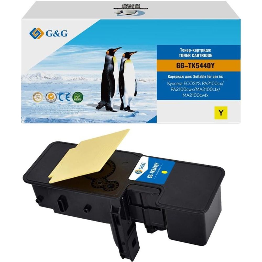 Тонер-картридж G&amp;G, аналог Kyocera TK-5440Y для ECOSYS PA2100cx/PA2100cwx/MA2100cfx, желтый (2.4K)
