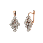 Серьги с фианитом из серебра 925 пробы JA-S-513897РА