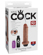 Кофейный фаллоимитатор с имитацией семяизвержения 6 Squirting Cock - 17,8 см. (Цвет: кофейный)