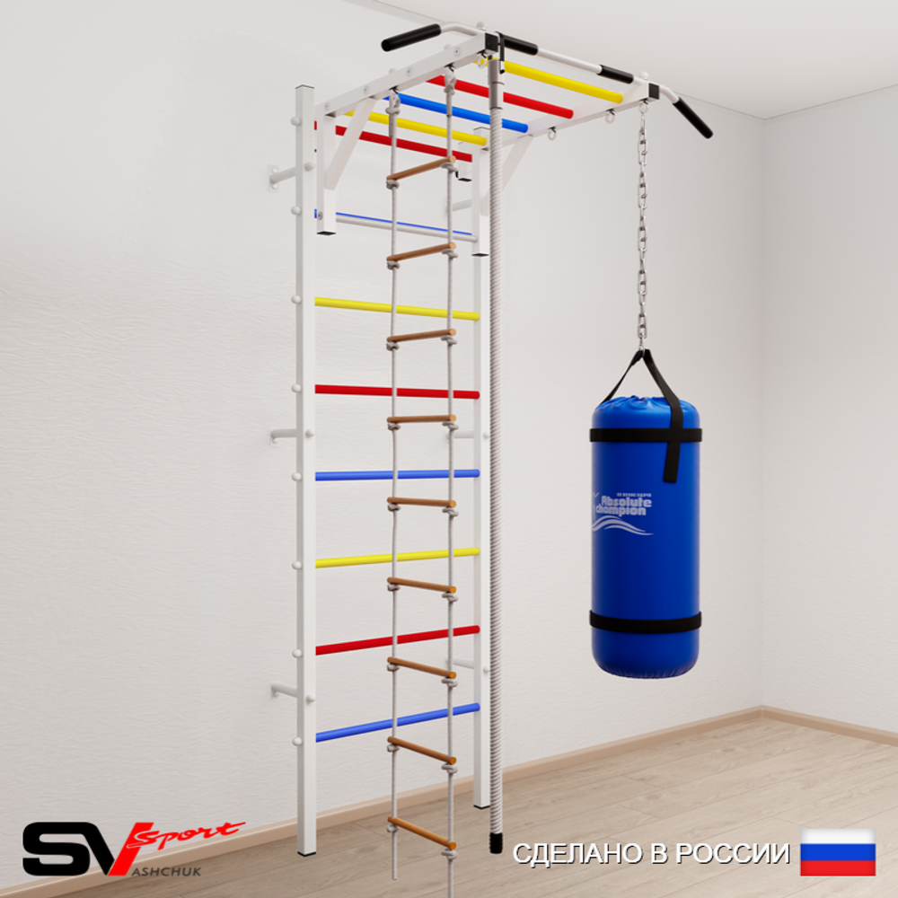 Шведская стенка Sv Sport 5342 (Турник рукоход/Канат/Лестница/Цепь/Мешок 22кг)