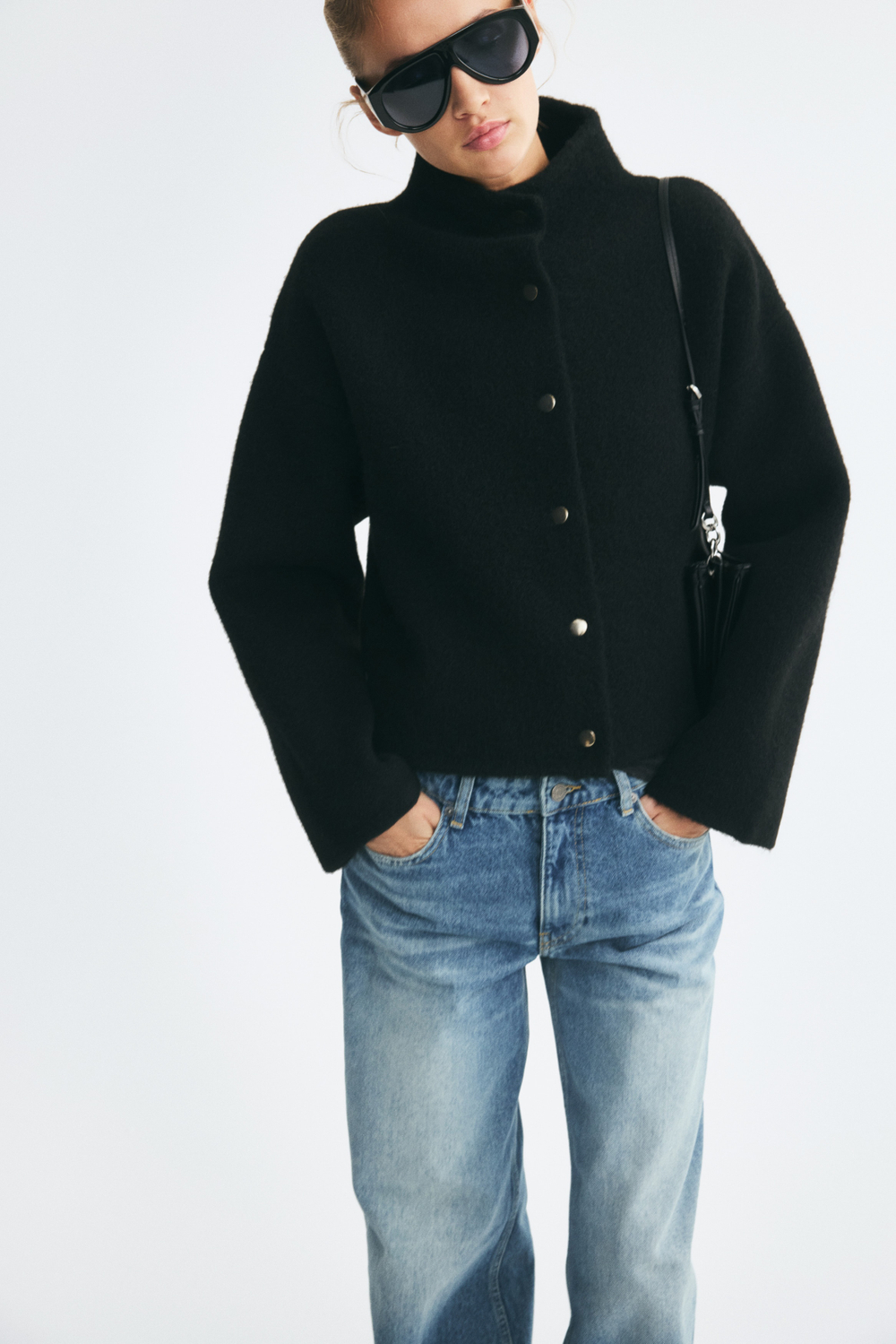 Ворсистый кардиган оверсайз - H&M