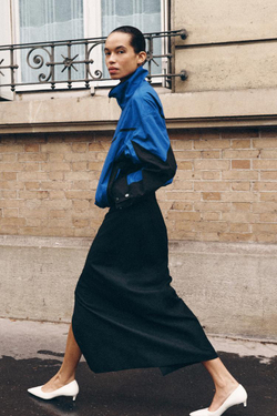 ZARA КОМБИНИРОВАННАЯ ТЕХНИЧЕСКАЯ КУРТКА — ZW COLLECTION, СИНИЙ