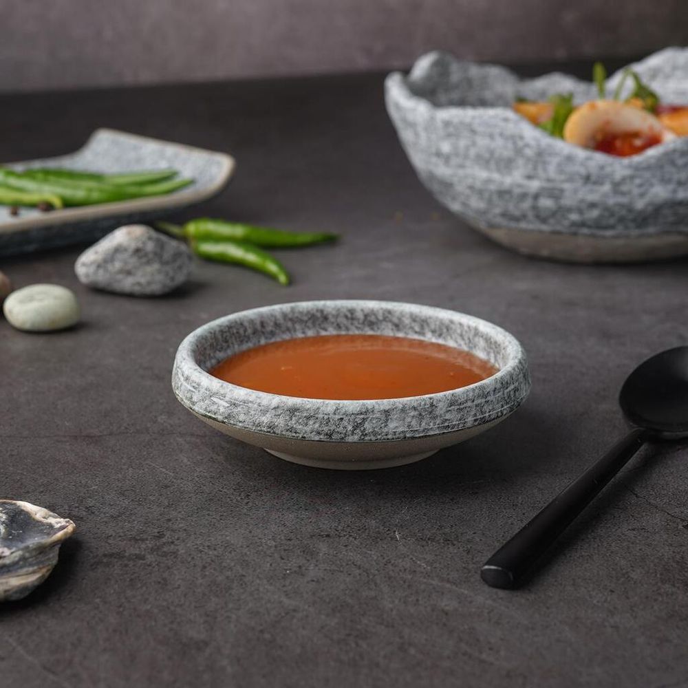 Соусник 70 мл d 9,2 см h2,5 см круглый фарфор Stone Untouched Taiga P.L. Proff Cuisine [1]