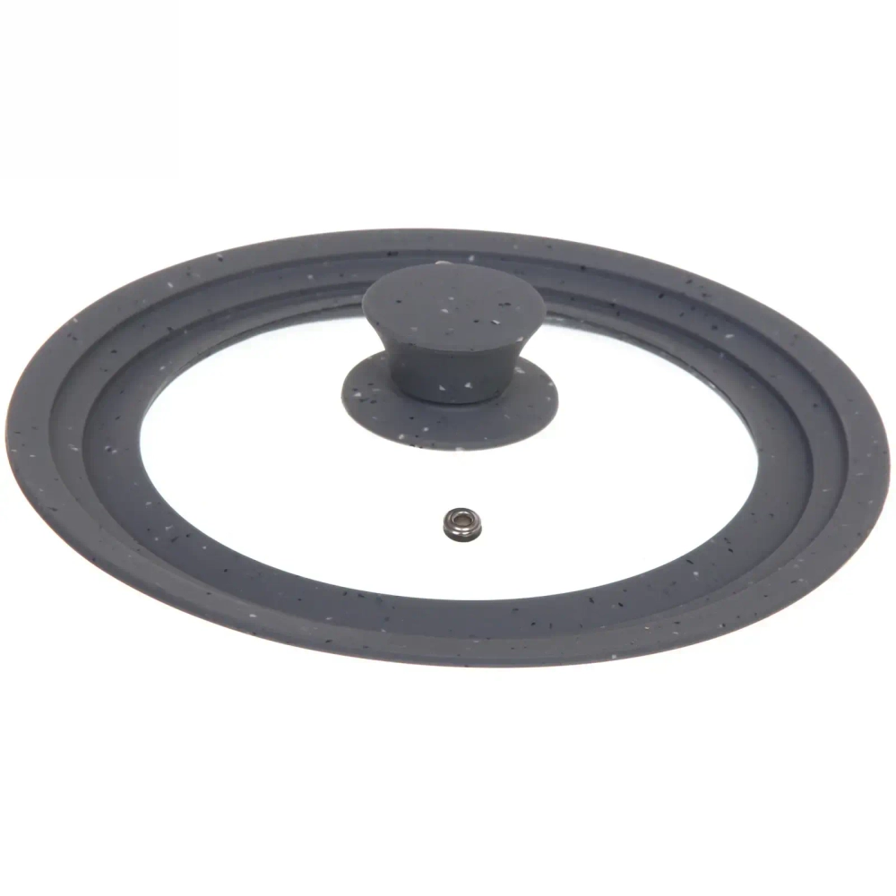 Крышка для посуды универсальная 18,20,22см серая силиконовая ручка✦