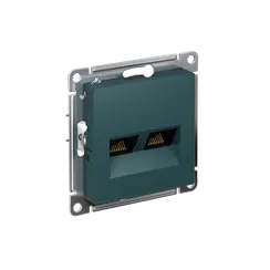 Розетка компьютерная RJ45 + RJ45 Cat 5e Systeme Electric AtlasDesign Изумруд ATN000885