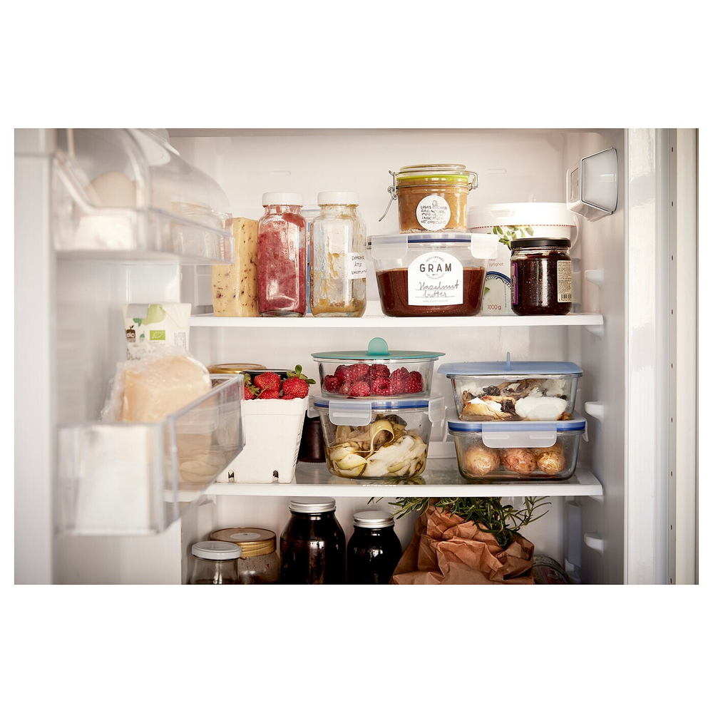 IKEA 365+ Контейнер для продуктов с крышкой, круглый, стекло/силикон, 400 мл