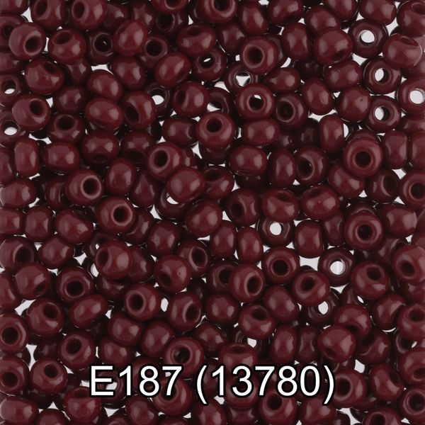 Бисер Gamma 10/0 (2.3 мм), 50 г, E187 т.коричневый, 13780, круглый 5