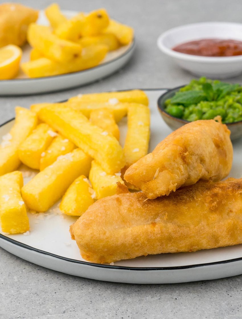 Fish and Chips с гороховым пюре