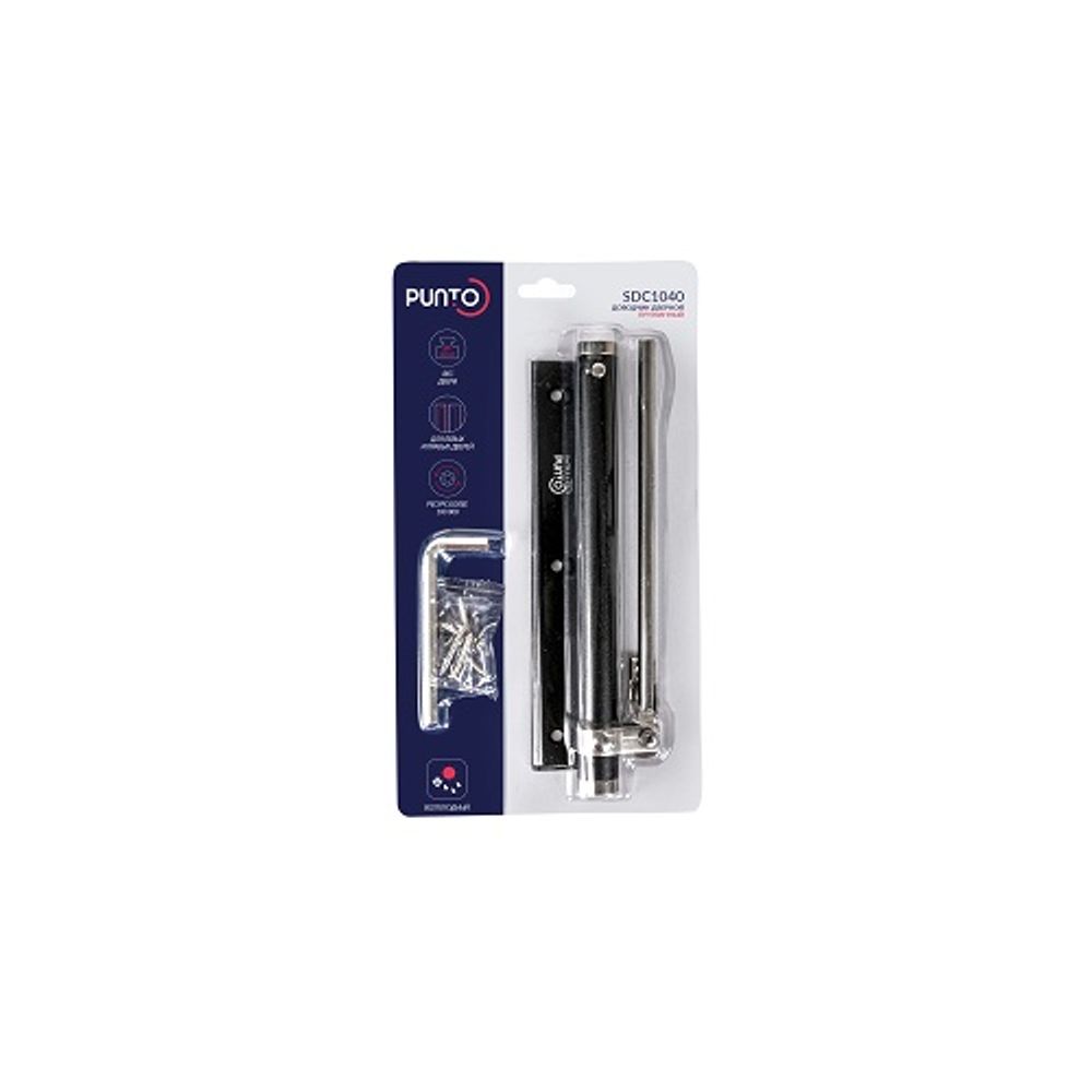 Доводчик дверной пружинный PUNTO SDC-1040 BL черный до 40 кг /63057/