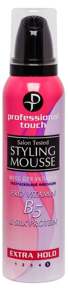 Мусс д/укладки волос Professional Touch 150мл Pro-Vitamin B5&amp; Silk Protein, экстрасильная фиксация