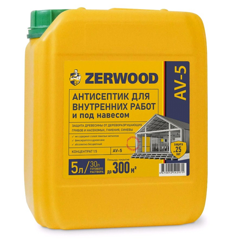 Антисептик д/внутр.р и под навесом ZERWOOD АВ-5 концент.1:5    5л (И)