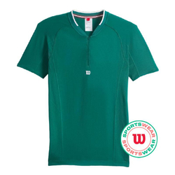 Мужское теннисное поло Wilson Players Seamless Zip Henley 2.0 - field green