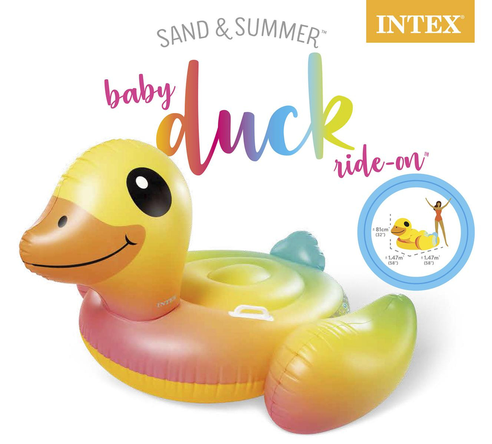 Игрушка для плавания верхом 147х147х81см Утенок, 3+ 1692839 (Intex)