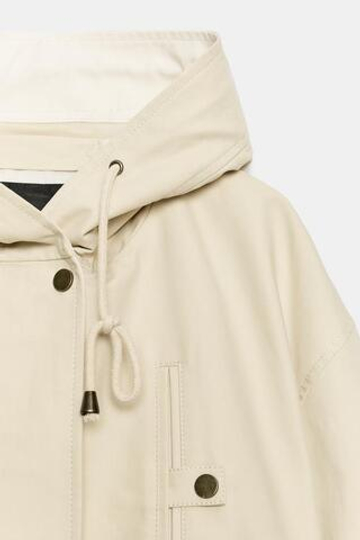 ZARA ПАРКА С КАРМАНАМИ И КАПЮШОНОМ — ZW COLLECTION, БЕЖЕВЫЙ