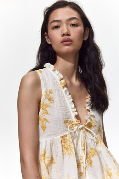 Топ из муслина с баской - H&M