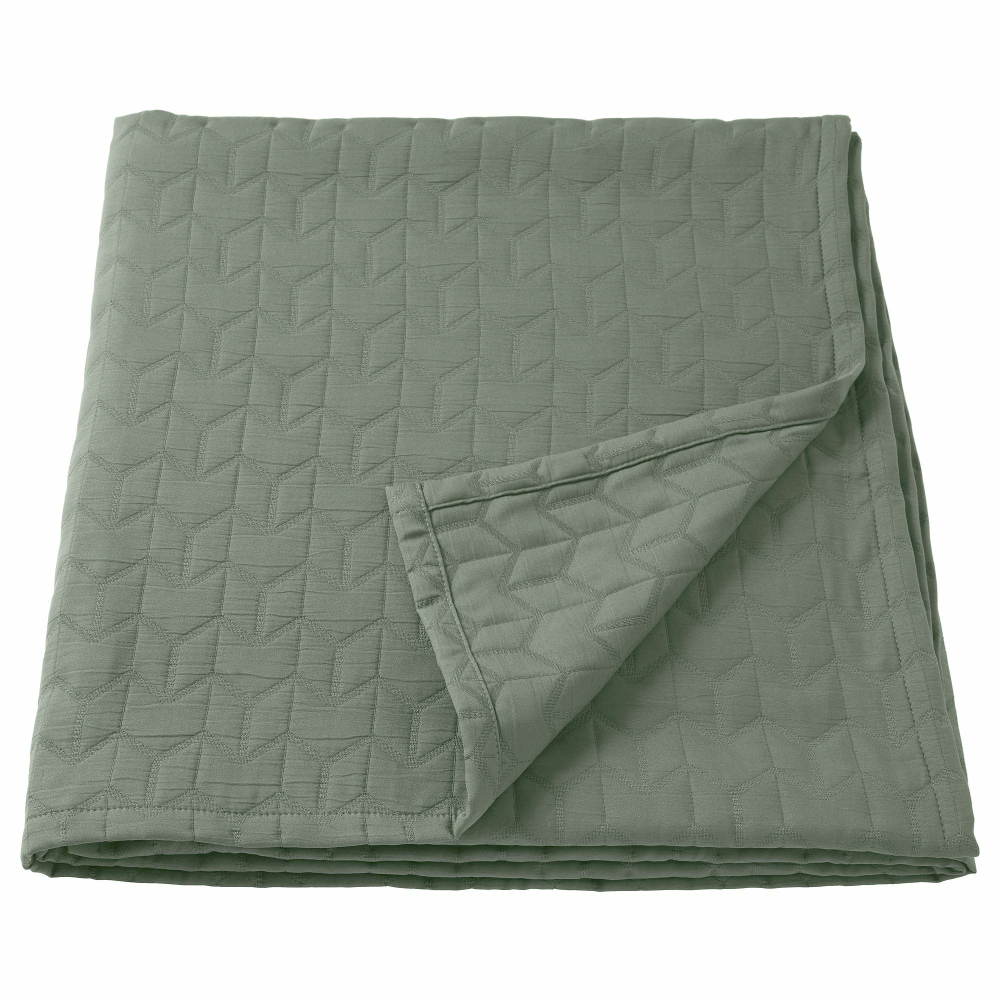 Покрывало IKEA KOLAX (КЁЛАКС), Серо-зеленый, 150x250 см