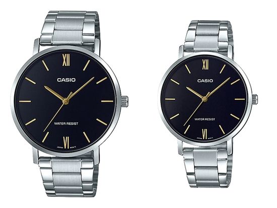Парные часы Casio Standard: MTP-VT01D-1B и LTP-VT01D-1B