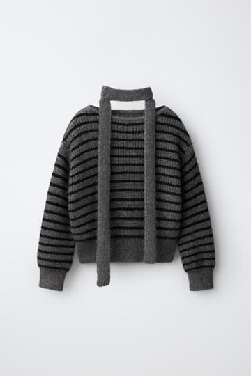 ZARA СВИТЕР С ЛЮРЕКСОМ И ШАРФОМ, ПОЛОСКИ