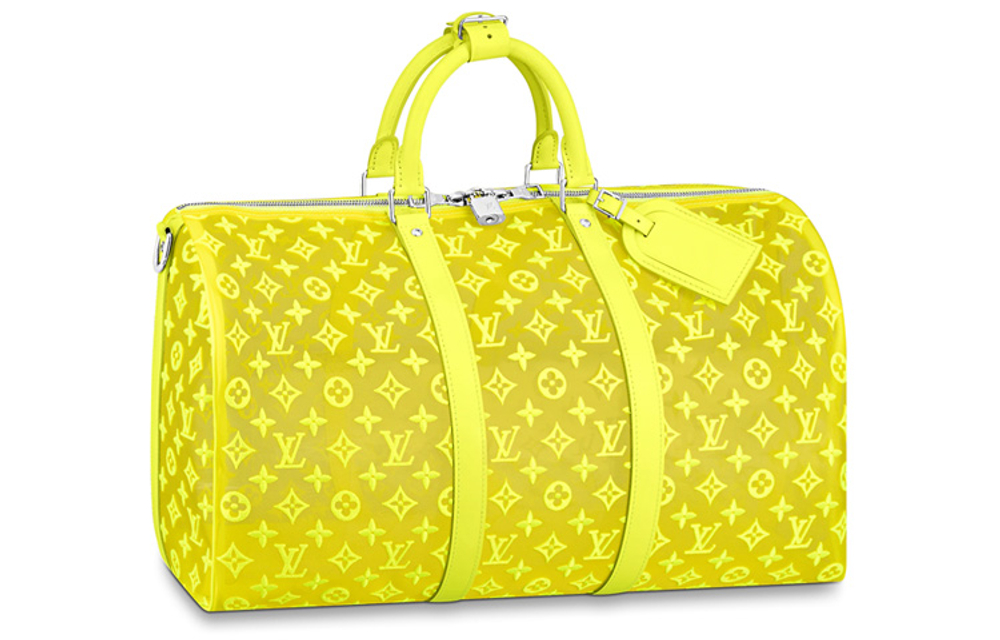 LOUIS VUITTON Keepall Bandouliere Monogram Mesh 50 Yellow