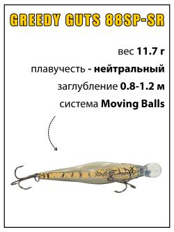Воблер минноу Greedy Guts 88SP SR 11.7 г цвет #13
