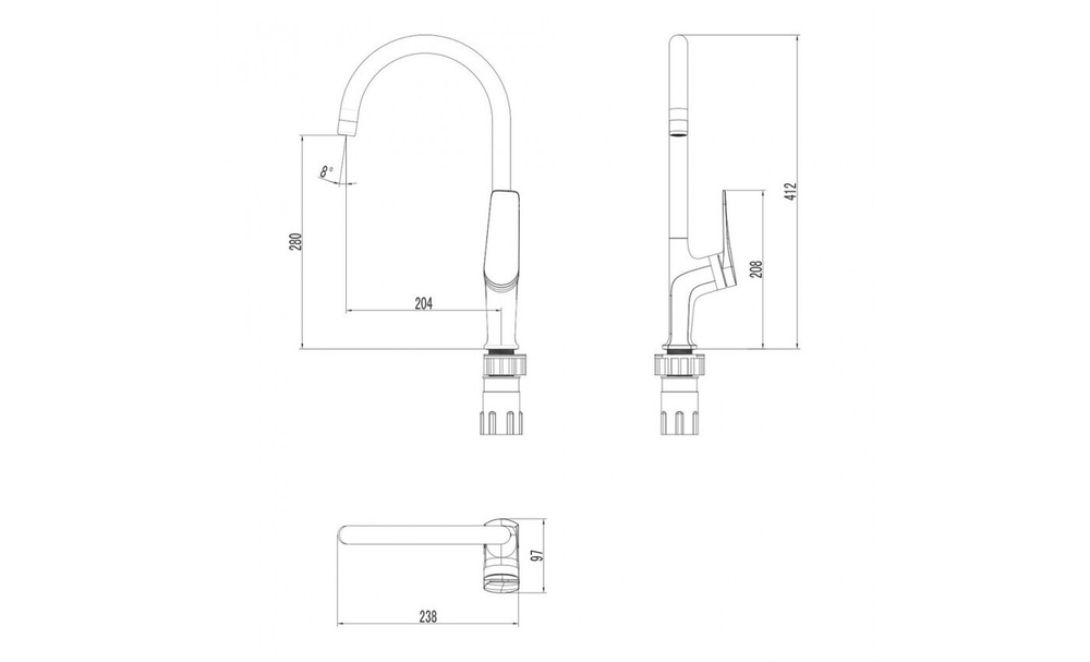 Смеситель для кухни Lemark Bronx - LM3705BL