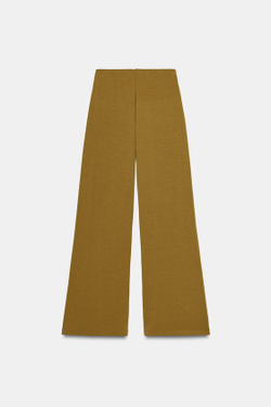 ZARA СТРУЯЩИЕСЯ БРЮКИ-ПАЛАЦЦО, ОХРА