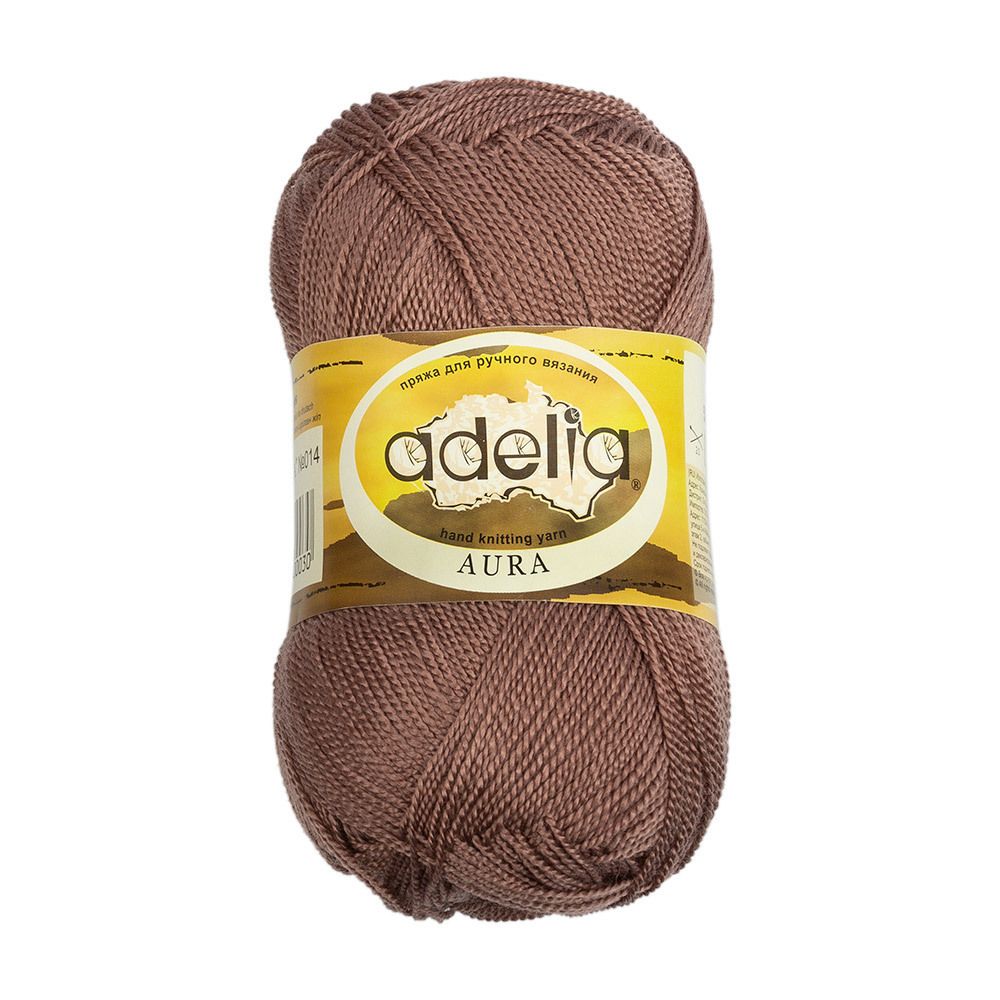 Пряжа Adelia Aura / уп.10 мот. по 50г, 250м, 014 серо-коричневый Пряжа Adelia Aura / уп.10 мот. по 50г, 250м, 014 серо-коричневый
