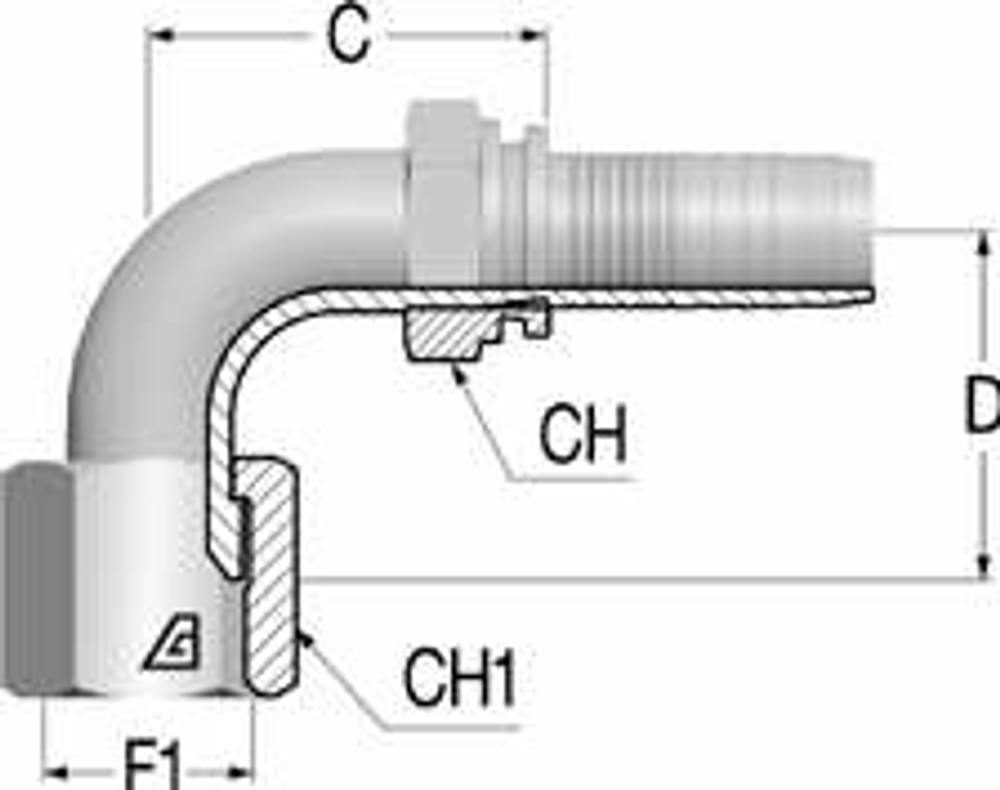 Фитинг DN 10 JIC (Г) 9/16 (90)
