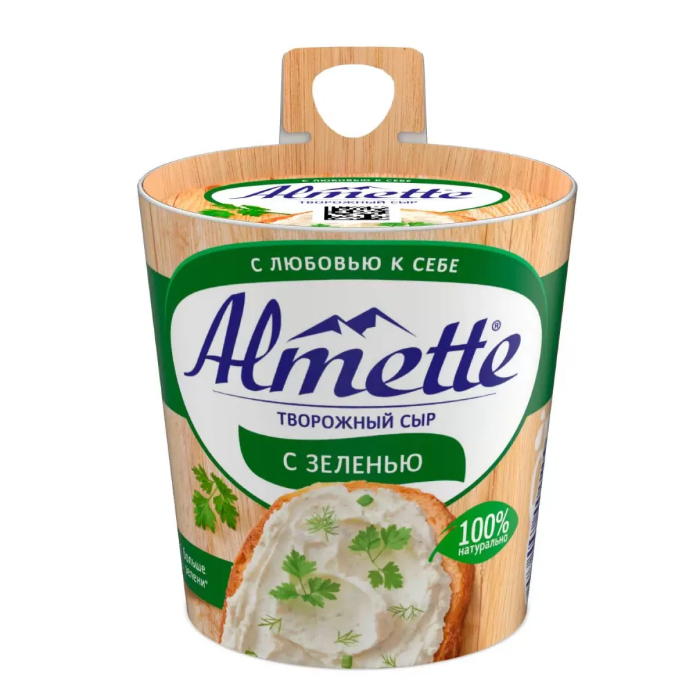 Сыр творожный Альметте 150г с зеленью