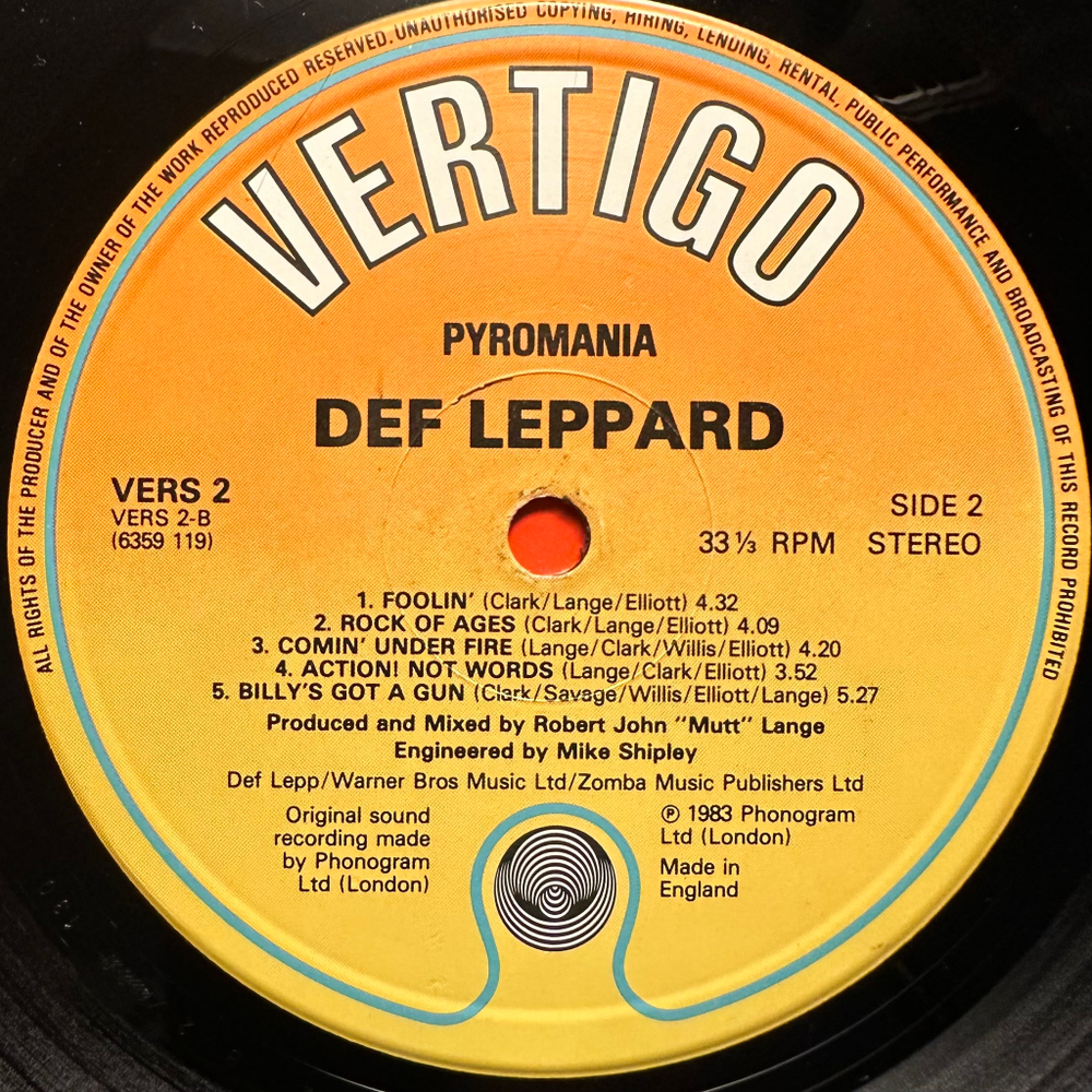 Def Leppard - Pyromania (Англия 1983г.)