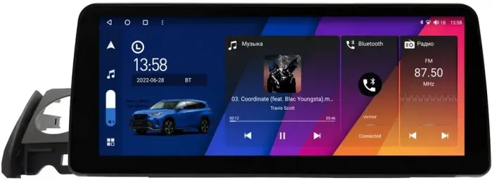 Магнитола для Mazda 6 GJ 2015-2018 - Canbox H-Line 0282 монитор 12.3" QLED в стиле BMW на Android 10, Быстрая, ТОП-процессор, CarPlay, 4G SIM-слот