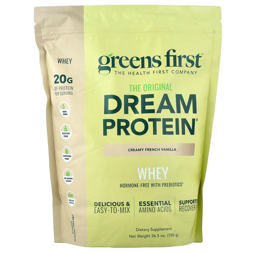 Greens First, Dream Protein™, сывороточный протеин, сливочная французская ваниль, 750 г (26,5 унции)