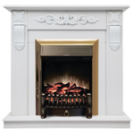 Каминокомплект Real Flame Dominica WT с очагом Fobos Lux Brass