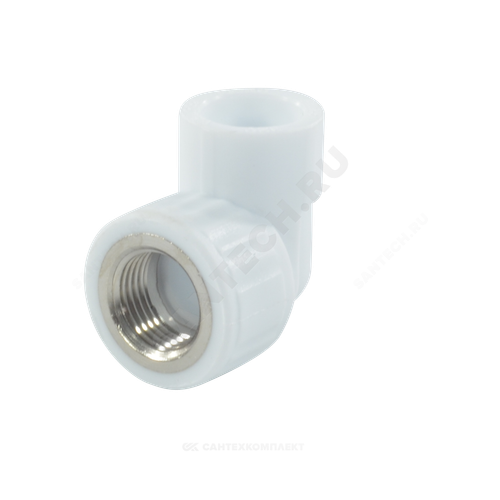 Угольник PP-R комбинированный белый Дн 20х1/2" ВР VALFEX 10125020