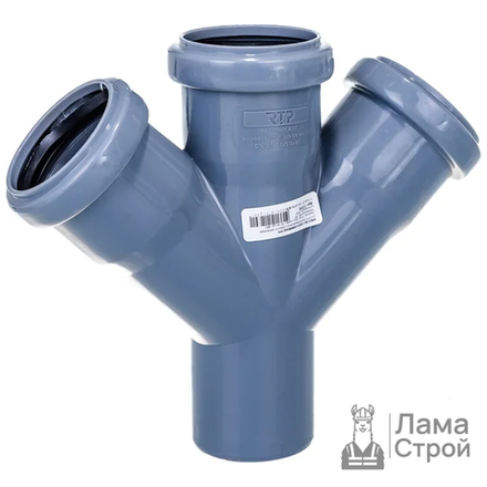Крестовина ПВХ 50 × 50 × 50/45 одноплоскостная безнапорная серая