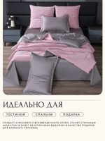КПБ на резинке Сатин Velvet Premium с Одеялом VPR001, Евро, 4 наволочки, простынь 160*200*25