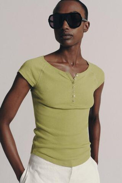 ФУТБОЛКА С ЛЬНОМ И ПУГОВИЦАМИ — ZARA