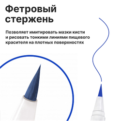 Фломастер маркер для украшения кондитерских изделий Небесно – голубой пищевые чернила