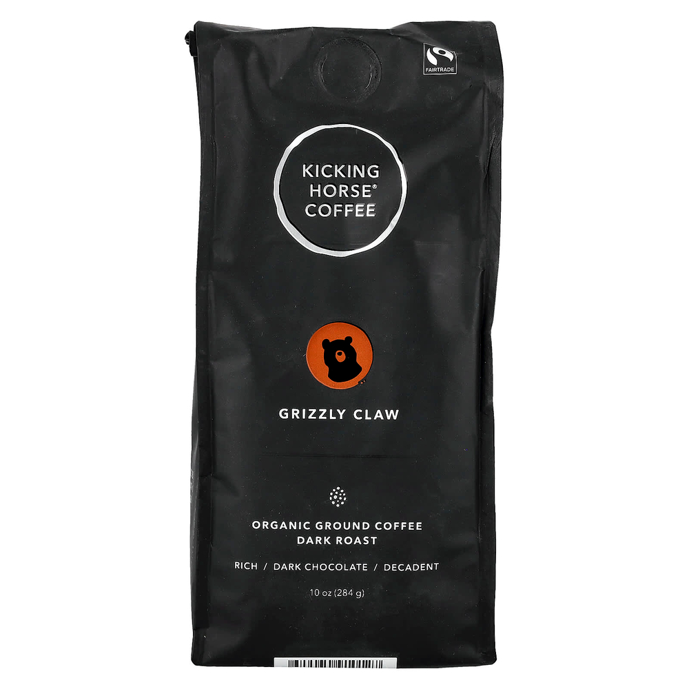 Kicking Horse, Grizzly Claw, органический молотый кофе, темная обжарка, 284 г (10 унций)