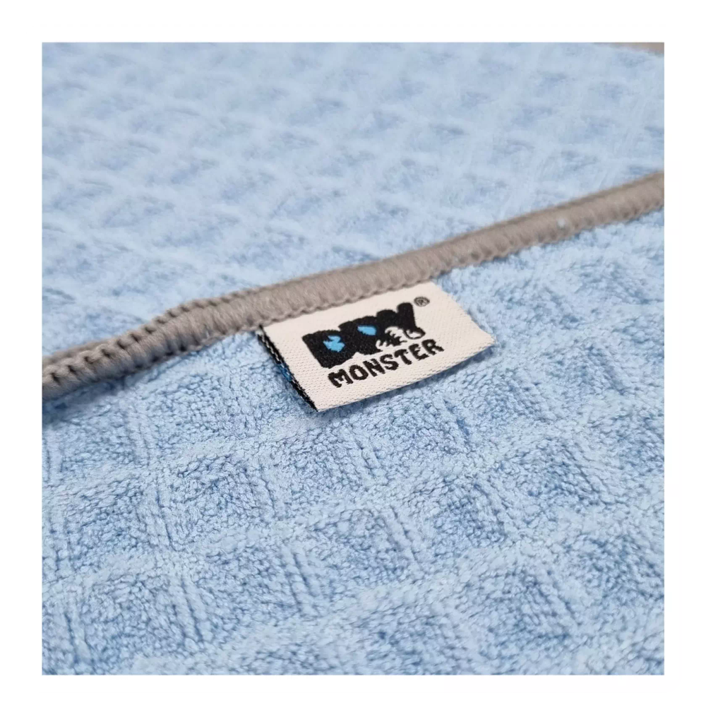 DRY MONSTER BIG WAFFLE (Blue) Микрофибра  вафельное плетение голубой 40х40см 300гр.м