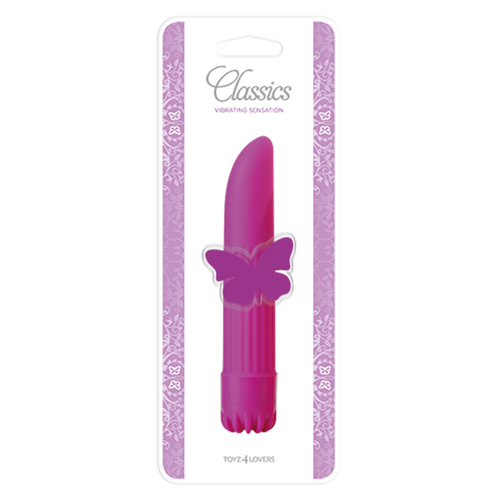 Пурпурный классический вибратор CLASSIC VIBE PURPLE SMALL - 14 см. (Цвет: фиолетовый)