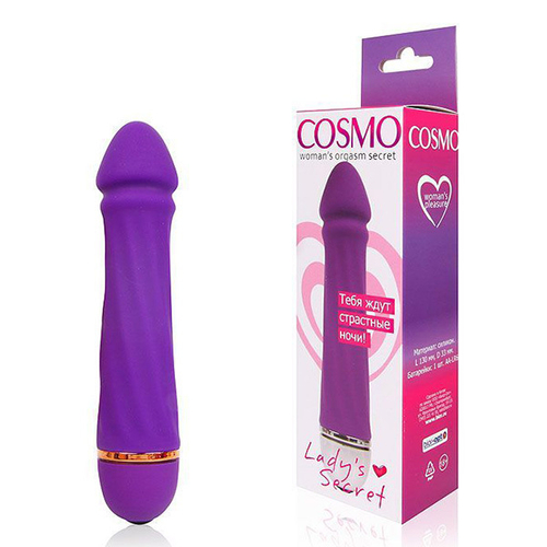 Фиолетовый силиконовый вибратор 13см Bior Toys Cosmo CSM-23112
