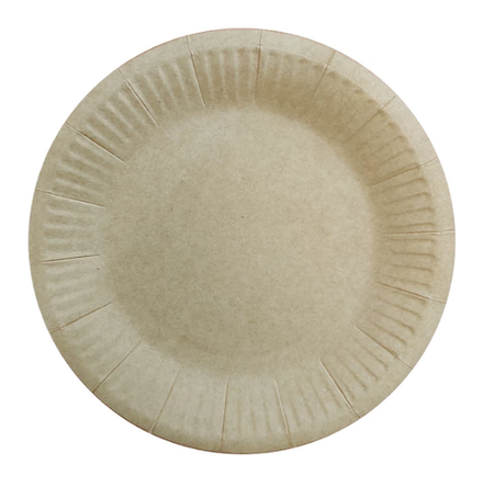 Тарелка бумажная d=180мм Snack Plate, крафт/белая ламинированная (100 шт.)