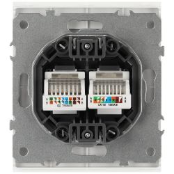Розетка ЭРА Arktik 16-3108-08 информационная двойная 2XRJ45 белый матовый | Эра Arktik
