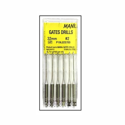 Gates Drills №2 (32мм) Mani Гейтс Дриллс (6шт.) Мани, развертка для вскрытия устья канала