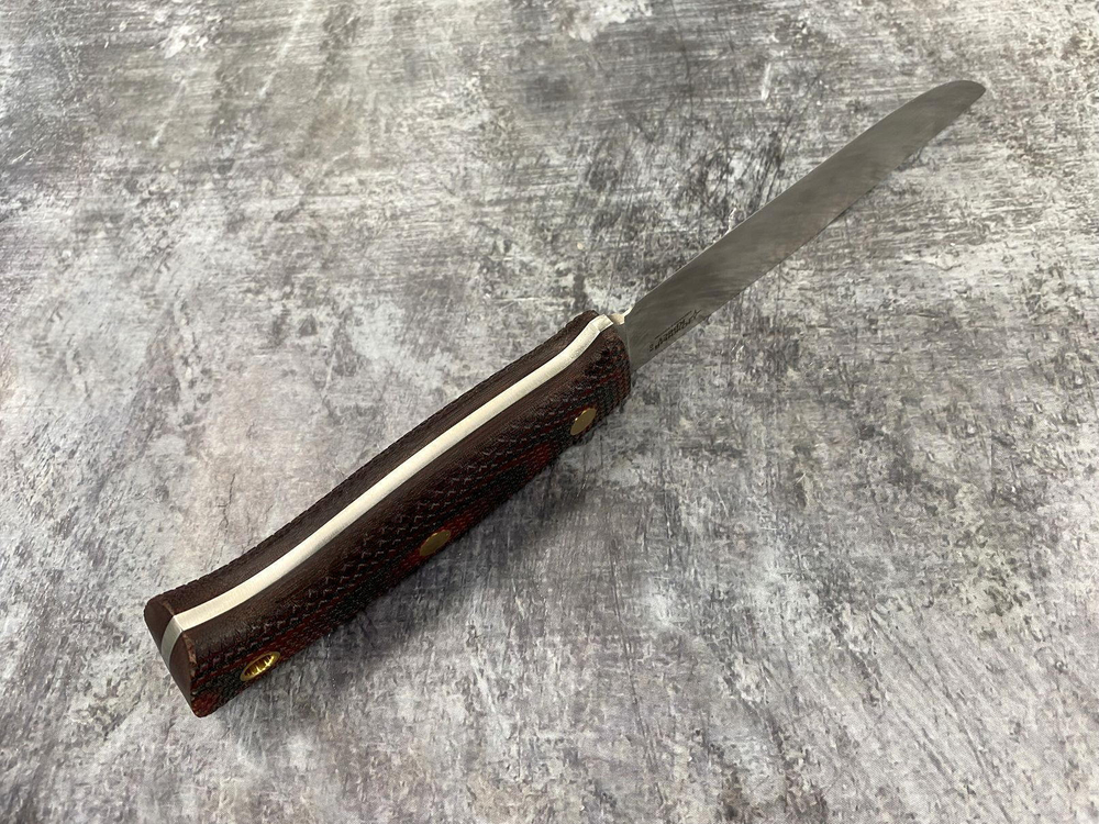 Нож Fox, D2, микарта, красно-черная, насечка, 228.1254 конв