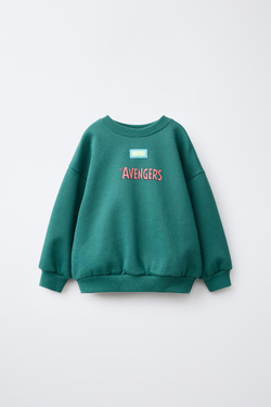 ZARA ТОЛСТОВКА С ПРИНТОМ THE AVENGERS ©, ЗЕЛЕНЫЙ